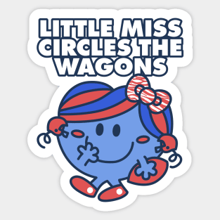 Little Miss Circles the Wagons Sticker